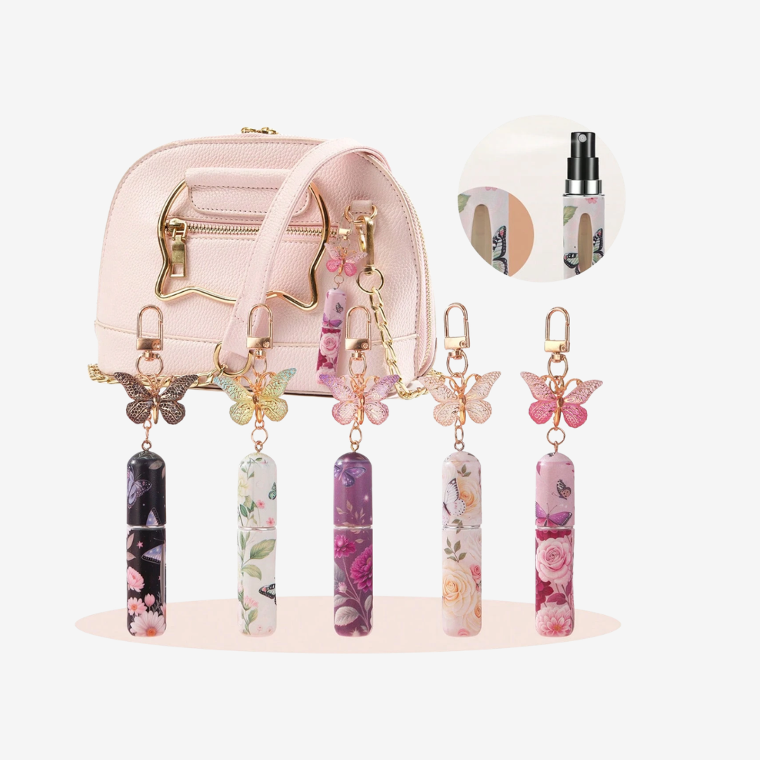 Butterfly Keychain Perfume Spray Bottle – 5ml – Refillable
