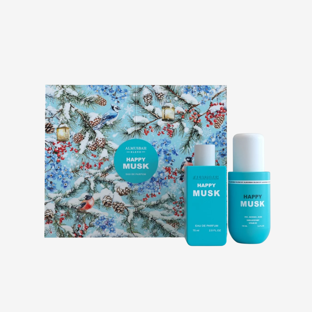 Happy Musk Set by Almusbah Blend – Eau de Parfum 75ml + Body Mist 160ml -Unisex