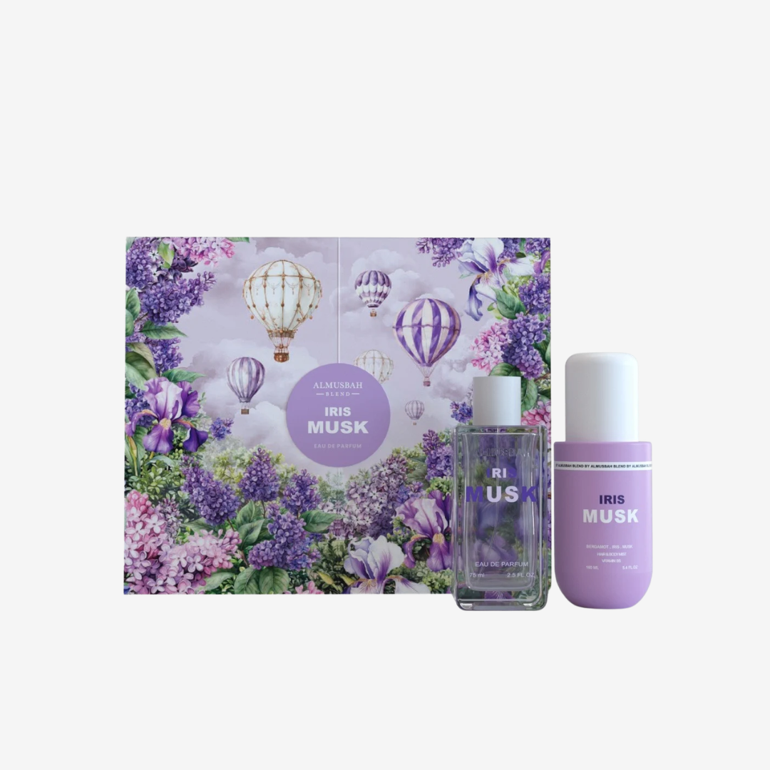 Iris Musk Set by Almusbah Blend – Eau de Parfum 75ml + Body Mist 160ml- Unisex