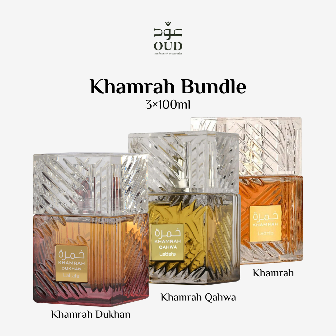 Khamrah + Khamrah Qahwa + Khamrah Dukhan by Lattafa (3×100ml) Original