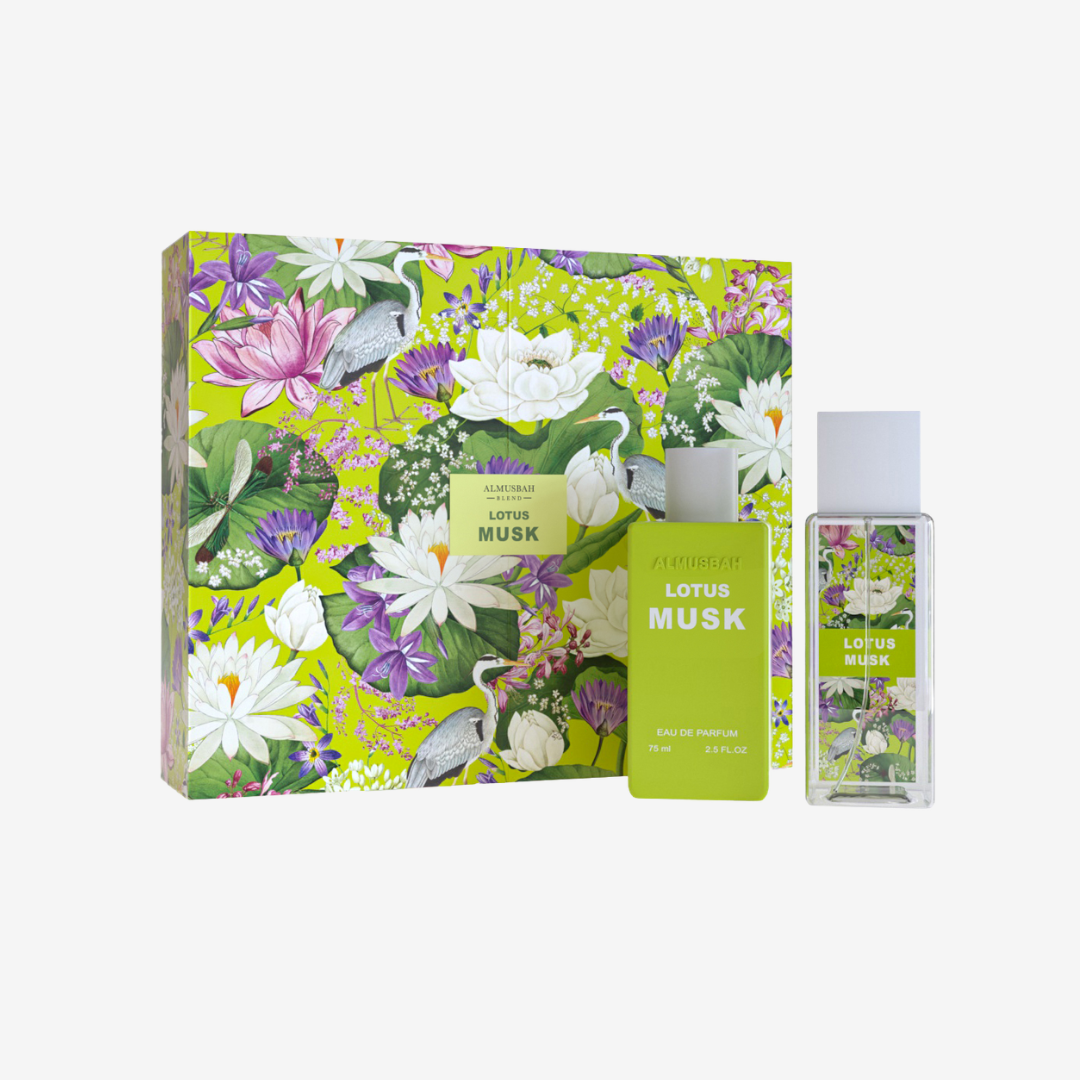 Lotus Musk Set by Almusbah Blend – Eau de Parfum 75ml + Body Mist 160ml-Unisex
