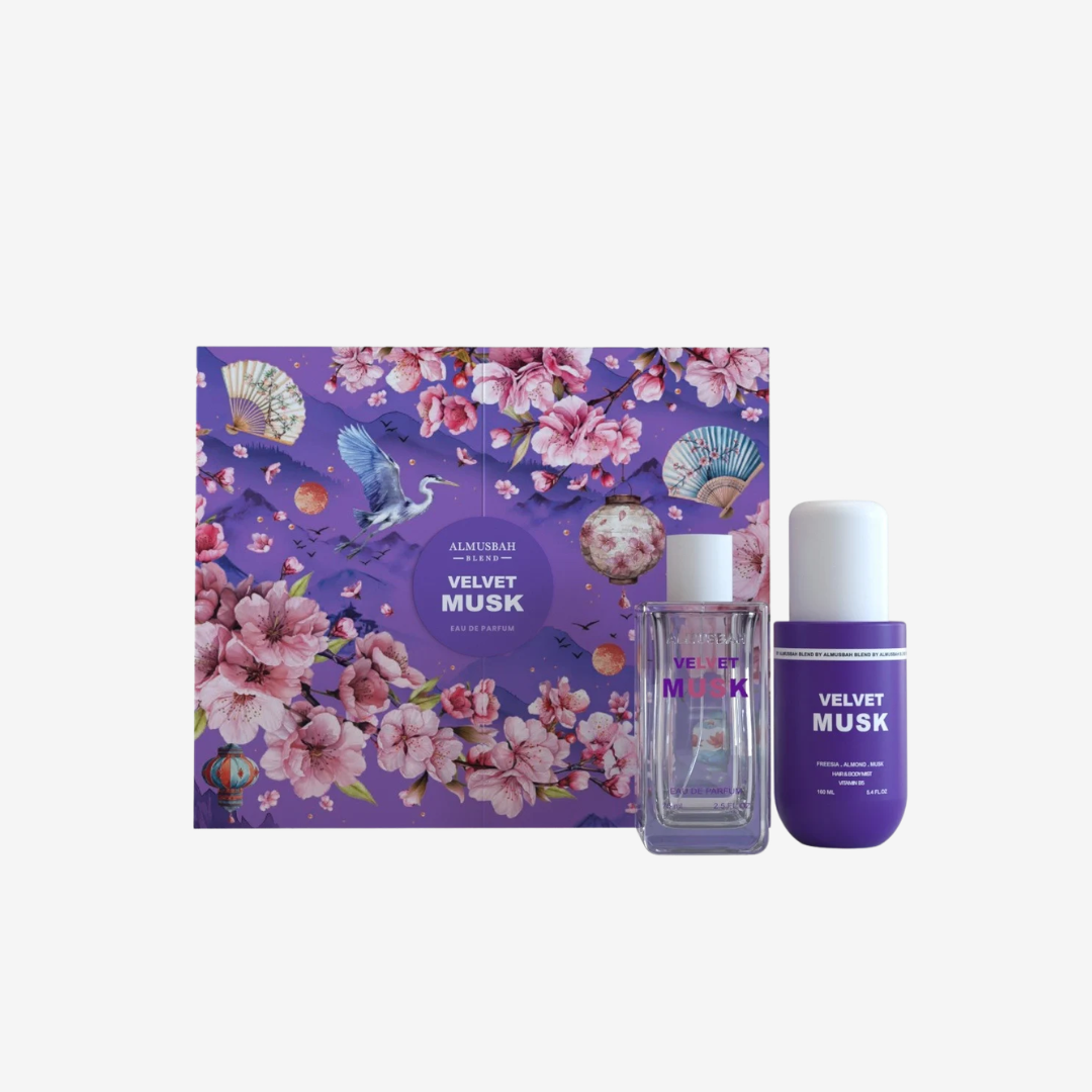 Velvet Musk Set by Al Musbah – 75ml EDP + 160ml Hair & Body Mist | Original