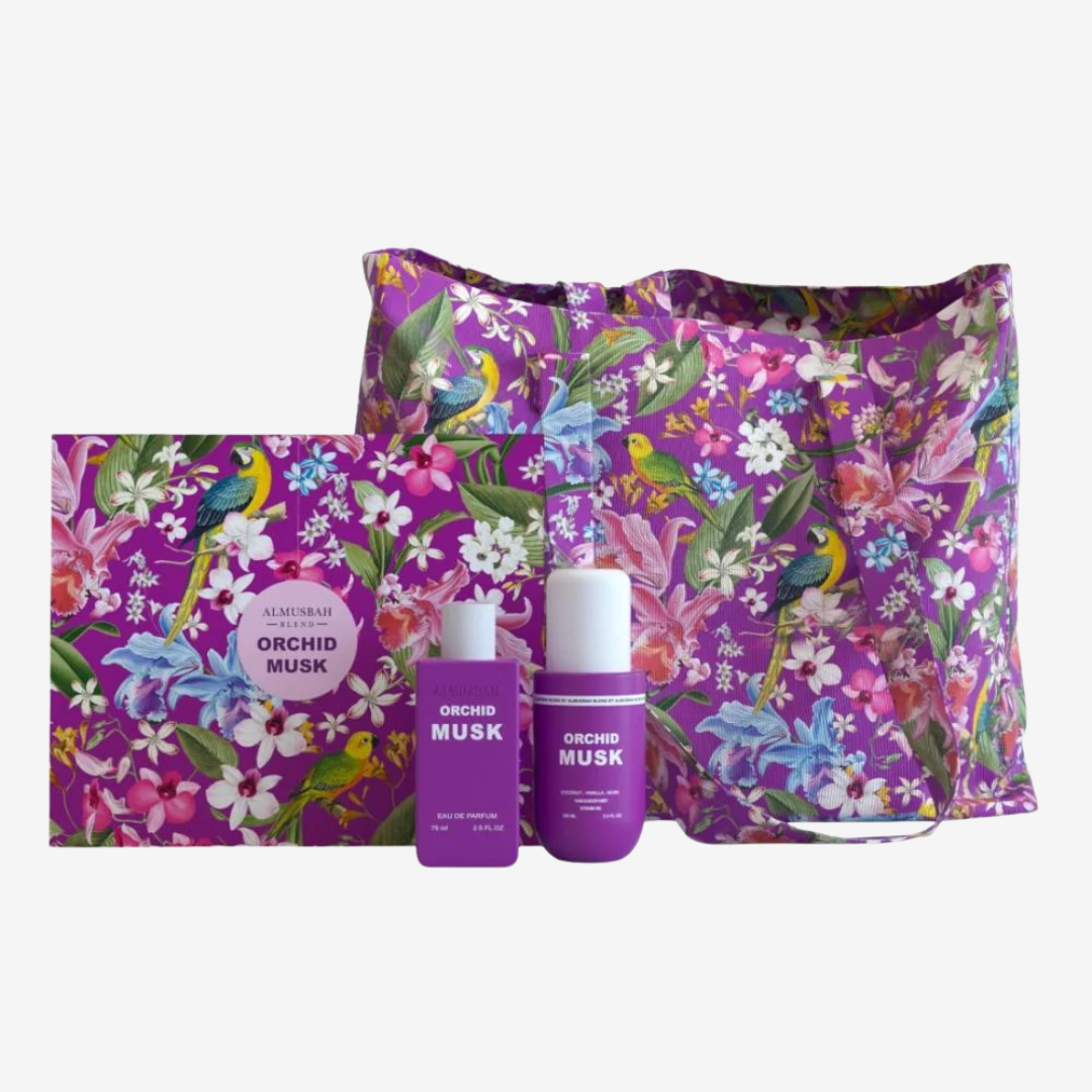 Orchid Musk Set by Al Musbah – 75ml EDP + 160ml Hair & Body Mist | Original