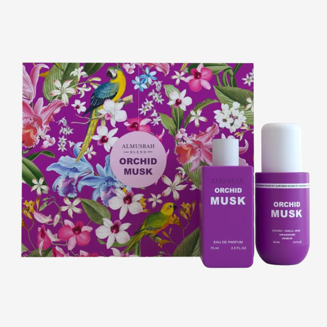 Orchid Musk Set by Al Musbah – 75ml EDP + 160ml Hair & Body Mist | Original