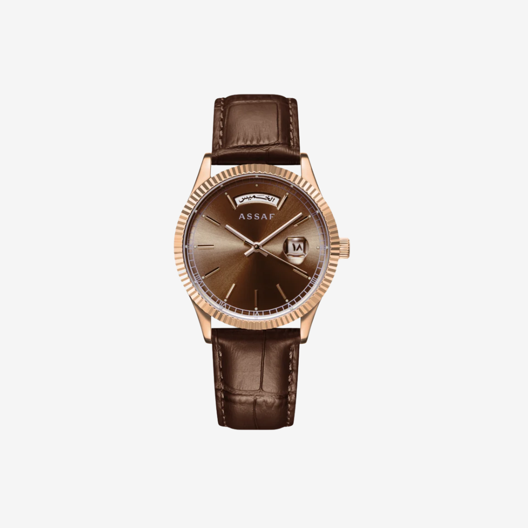 Haron Brown Leather Watch by Assaf – For Men